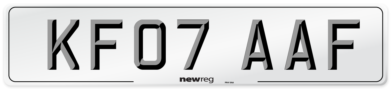 KF07 AAF Number Plate from New Reg